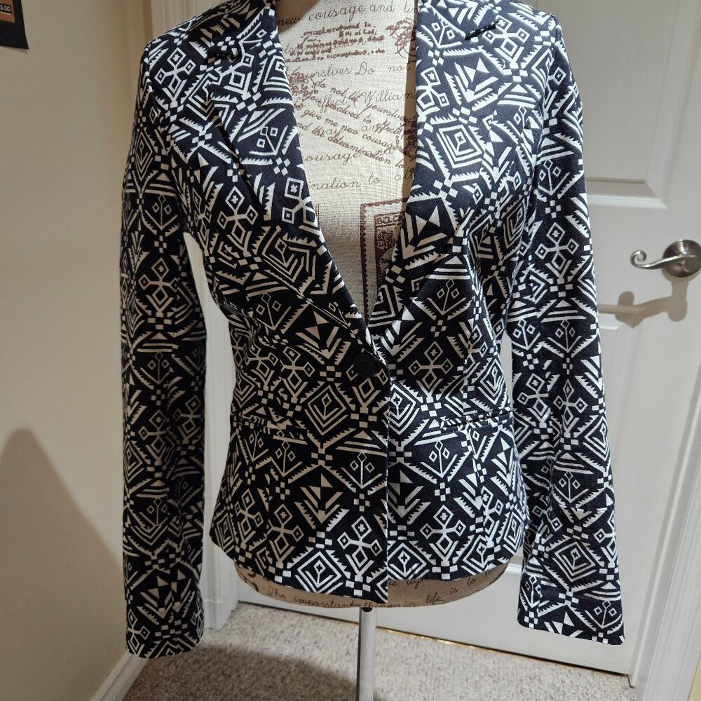Blazer/Jacket - black and white geometric